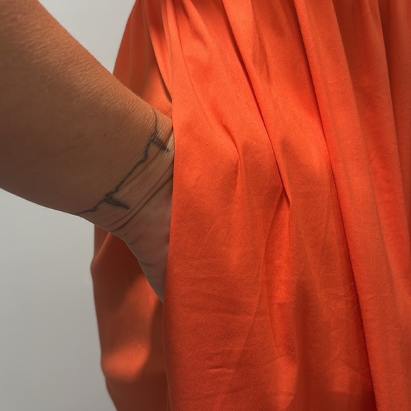 Tory Burch Smocked midi maxi orange dress size XS - Picture 8 of 10